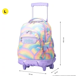 - Mochila escolar con ruedas arcoíris Renglones*TOTTO Best
