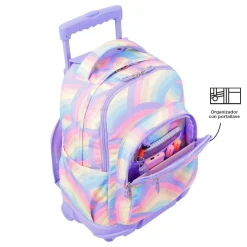 - Mochila escolar con ruedas arcoíris Renglones*TOTTO Best