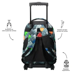 Outlet - Mochila escolar con ruedas bloques Renglones Material Escolar