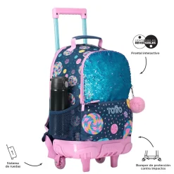 - Mochila escolar con ruedas mediana Sweet Candy*TOTTO New