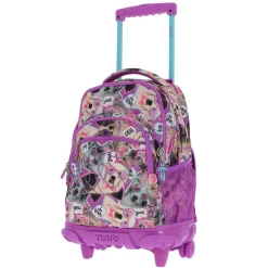 - Mochila escolar con ruedas Renglones - Perritos*TOTTO New