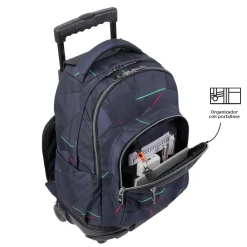 - Mochila escolar con ruedas fractal Renglones*TOTTO Clearance