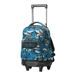 - Mochila escolar pequeña ruedas tiburones Resma*TOTTO New