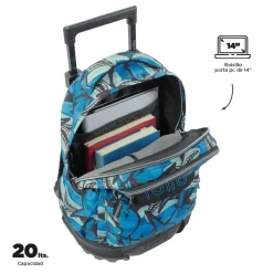 - Mochila escolar pequeña ruedas tiburones Resma*TOTTO New