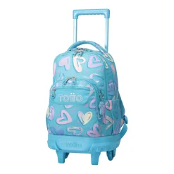 - Mochila escolar pequeña ruedas corazones pintados Resma*TOTTO Sale