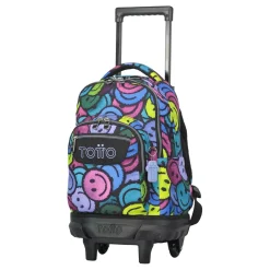 Clearance - Mochila escolar pequeña ruedas emojis Resma Material Escolar