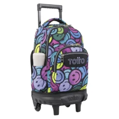 Clearance - Mochila escolar pequeña ruedas emojis Resma Material Escolar