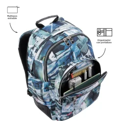 Hot - Mochila escolar postales y casetes Crayoles Material Escolar