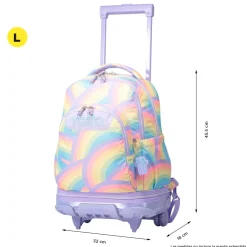 Hot - Mochila escolar ruedas desmontable arcoíris Tiza Material Escolar