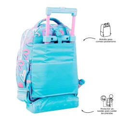 - Mochila escolar ruedas desmontable corazones pintados Tiza*TOTTO