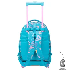 - Mochila escolar ruedas desmontable corazones pintados Tiza*TOTTO