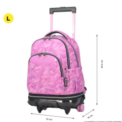 - Mochila escolar ruedas desmontable camuflaje rosa Tiza*TOTTO Online