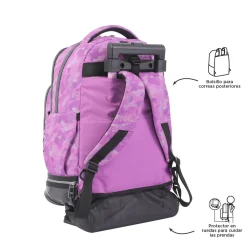 - Mochila escolar ruedas desmontable camuflaje rosa Tiza*TOTTO Online