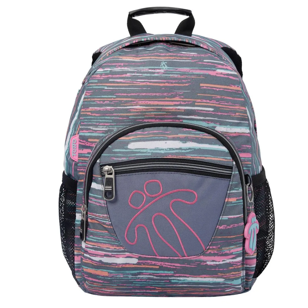 - Mochila escolar Tempera estampado multicolor jaspeado*TOTTO New
