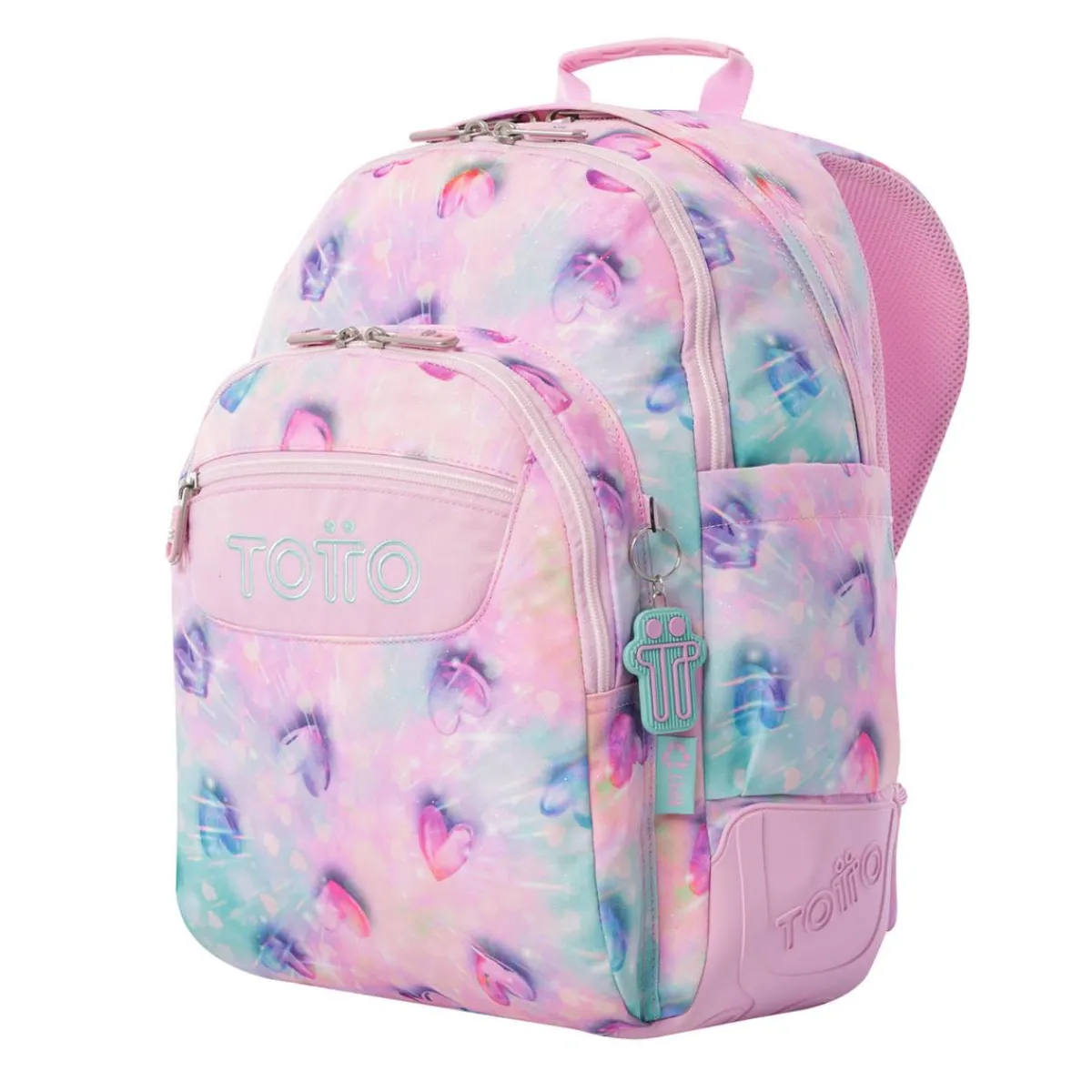 Online - Mochila Rayol Glitter Shiny Heart Material Escolar