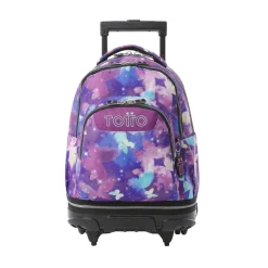 Sale - Mochila Tiza con ruedas Glitter Star Butterfly Material Escolar