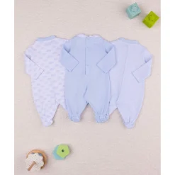 Clearance Trajecitos azul celeste y crema con dibujos y rayas Ropa Y Accesorios·Peleles|Recién Nacido·Ropa Y Accesorios