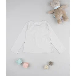 T-shirt beige con cuello bordado para niña*Prenatal New