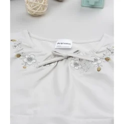 T-shirt beige con cuello bordado para niña*Prenatal New