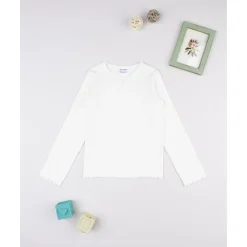 Online T-shirt blanca de niña manga larga Niña 2-10 Años·Camisas Y Camisetas|Niña·Niña 2-10 Años