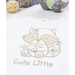 T-shirt niña blanca estampado mapache*Prenatal New