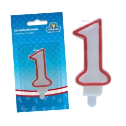 Clearance Vela con Borde Rojo 1 Artículos De Fiesta Y Regalos
