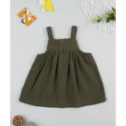 Vestido pichi verde con bordado para niña*Prenatal Sale