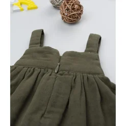 Vestido pichi verde con bordado para niña*Prenatal Sale
