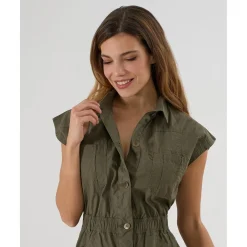 Outlet Vestido premamá y de lactancia estilo camisero en verde militar Premamá·Moda|Moda·Vestidos Y Conjuntos