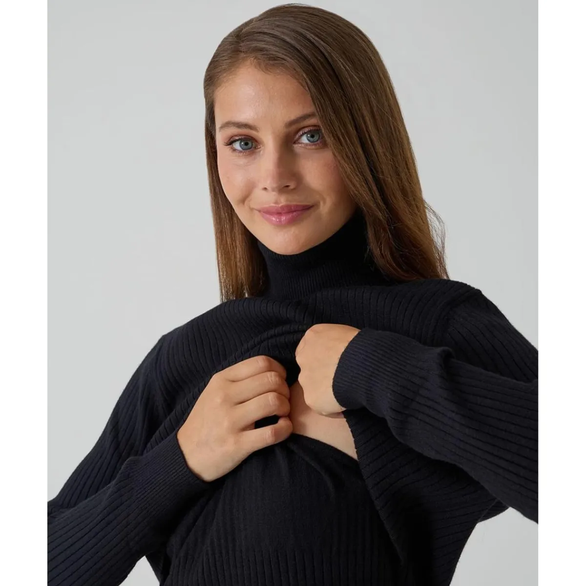 Vestido premamá y lactancia tricot negro*Prenatal Sale