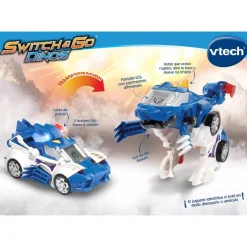 Online - Switch & Go Dinos Patrulla, tericinosaurio coche de policía transformable ㅤ Coleccionables Y Mini Mundos