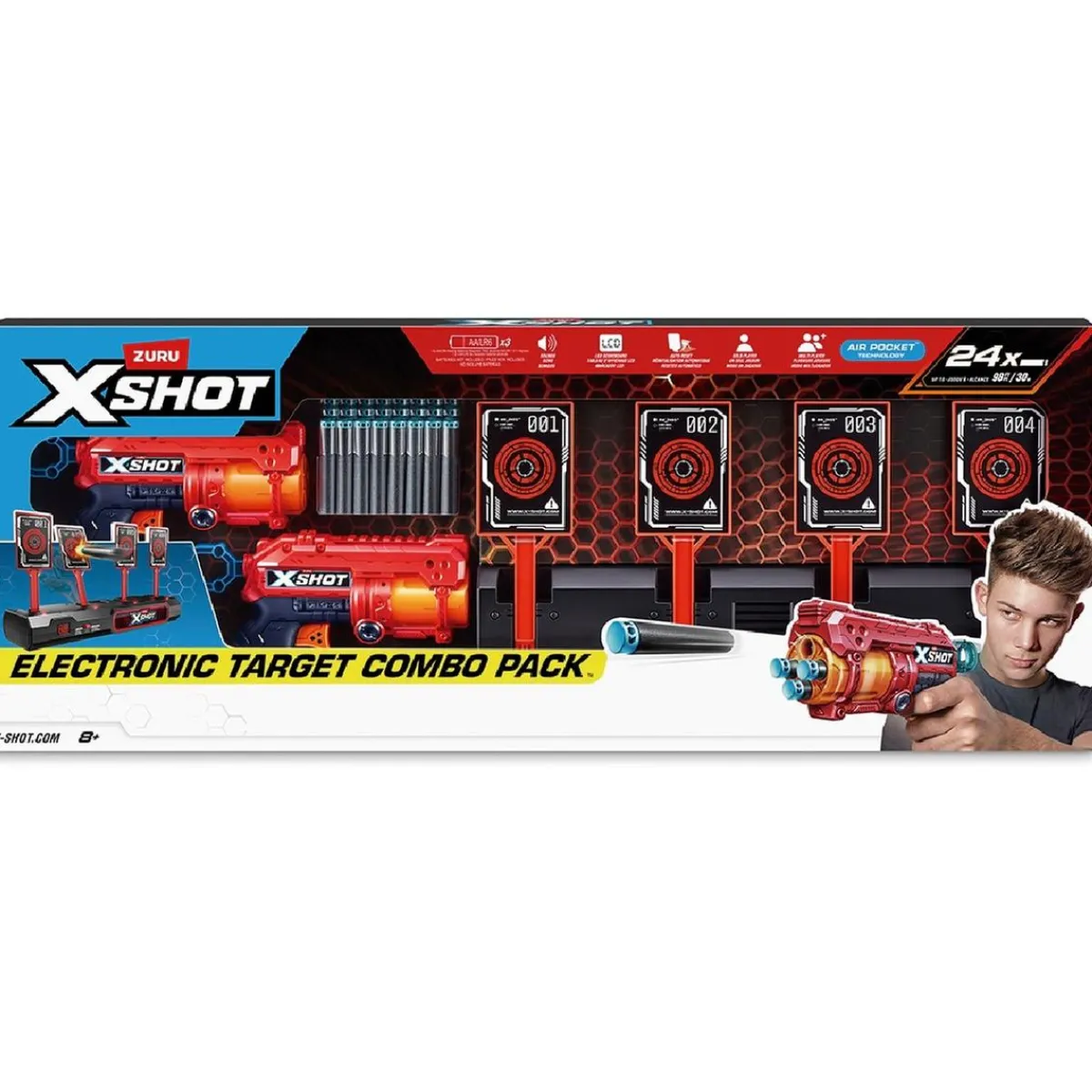 - Diana electrónica + 2 lanzadores Fury 4 + 24 dardos Nerf Y Blasters